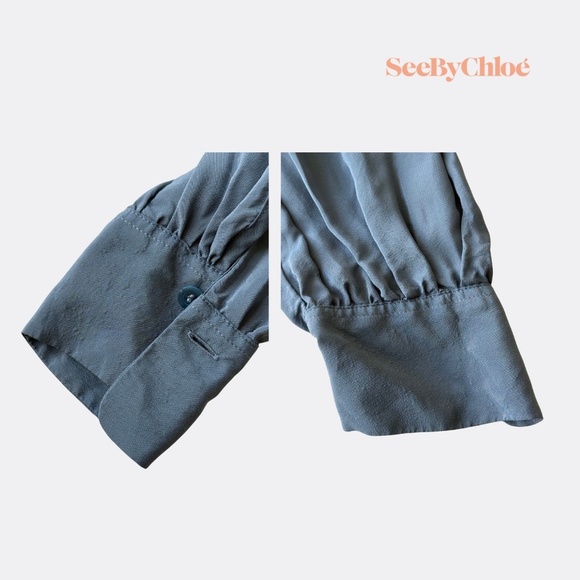 See by Chloé Signature Crepe de Chine Dress – Size 34 – Mirage Blue - Picture 9 of 9